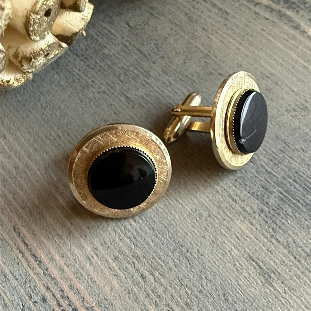 Gold and Black Cufflinks